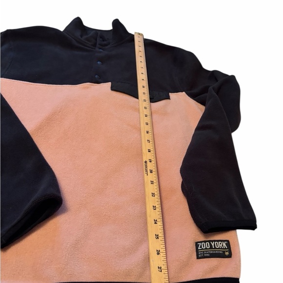 Zoo York Black and Pink color block Pullover. Size Large-Faux Front pocket - Picture 4 of 8